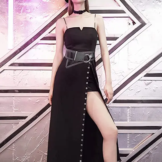 Новый женский ультра широкий пояс женский модный винтажный широкий эластичный пояс для платьев с заклепками в стиле ретро эластичный пояс