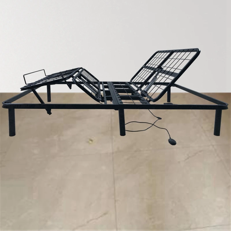 Comfort Upholstered Adjustable Bed Base, Wireless Remote, easy installation Full A person Black