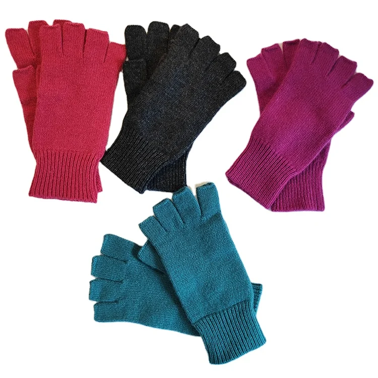Модные Удобные и гибкие удобные для езды на велосипеде женские теплые кашемировые перчатки с полупальцами