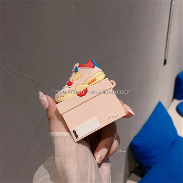 Hot Selling Fashion Silicone Shoe Box AJ Style Sneaker Case for Airpod Case For Airpods 1 2 Pro