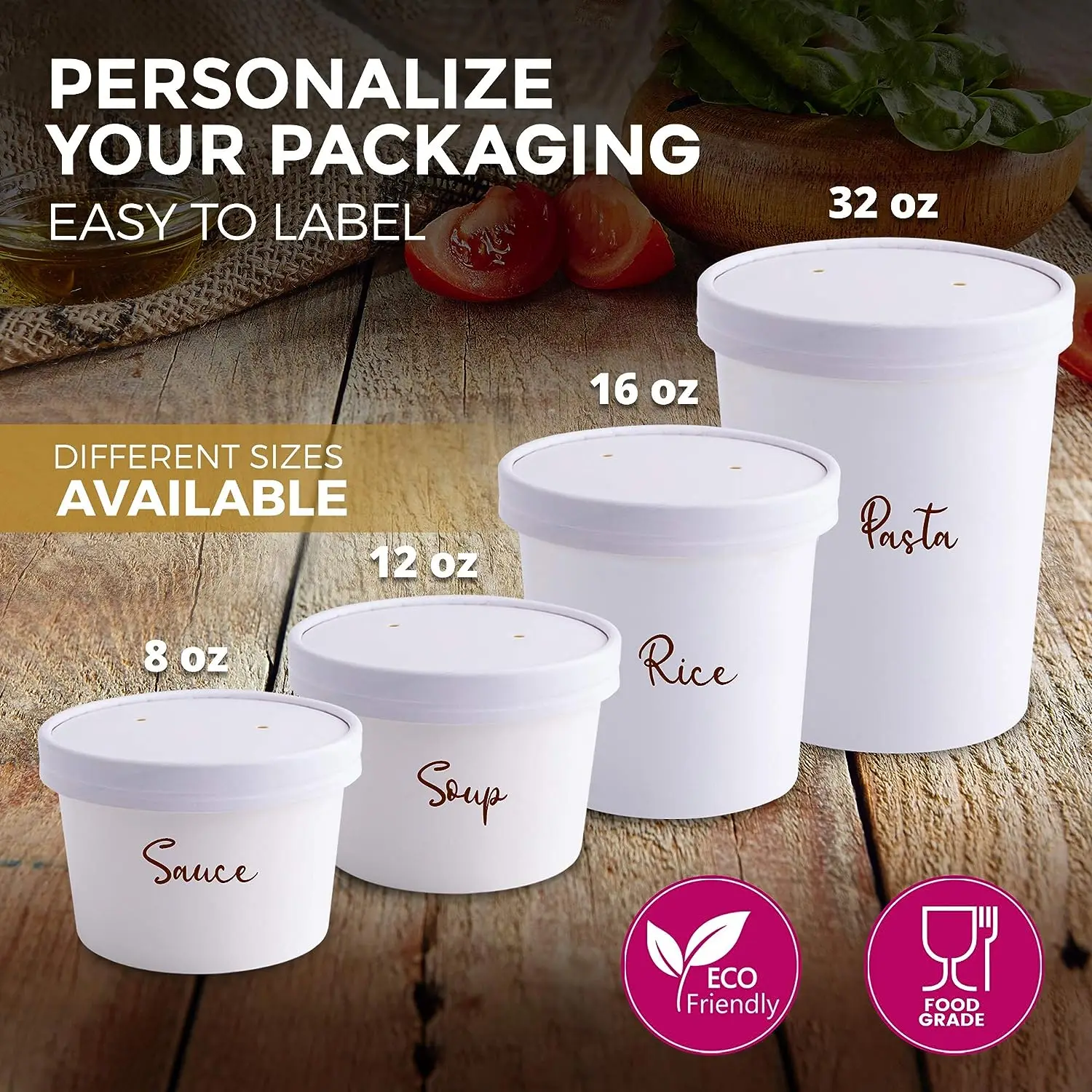 Logo Printed Manufacturer Customized Disposable Ice Cream Paper Food Cup Wholesale For Hot Soup