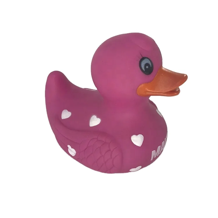 Factory Direct Sales New Design Christmas Holiday Floating Baby Bath Toy Pink Rubber Duck Bulk With Logo