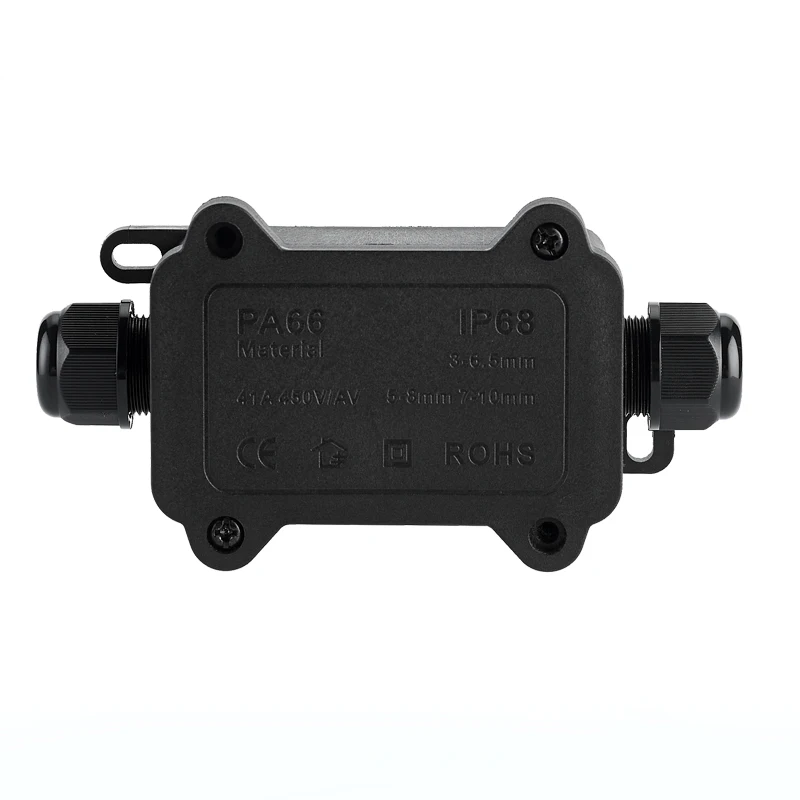 Hot Sale Cable Outdoor Lighting Black Different Way IP68 Waterproof Junction Box Electrical Cable Weatherproof Connection Box