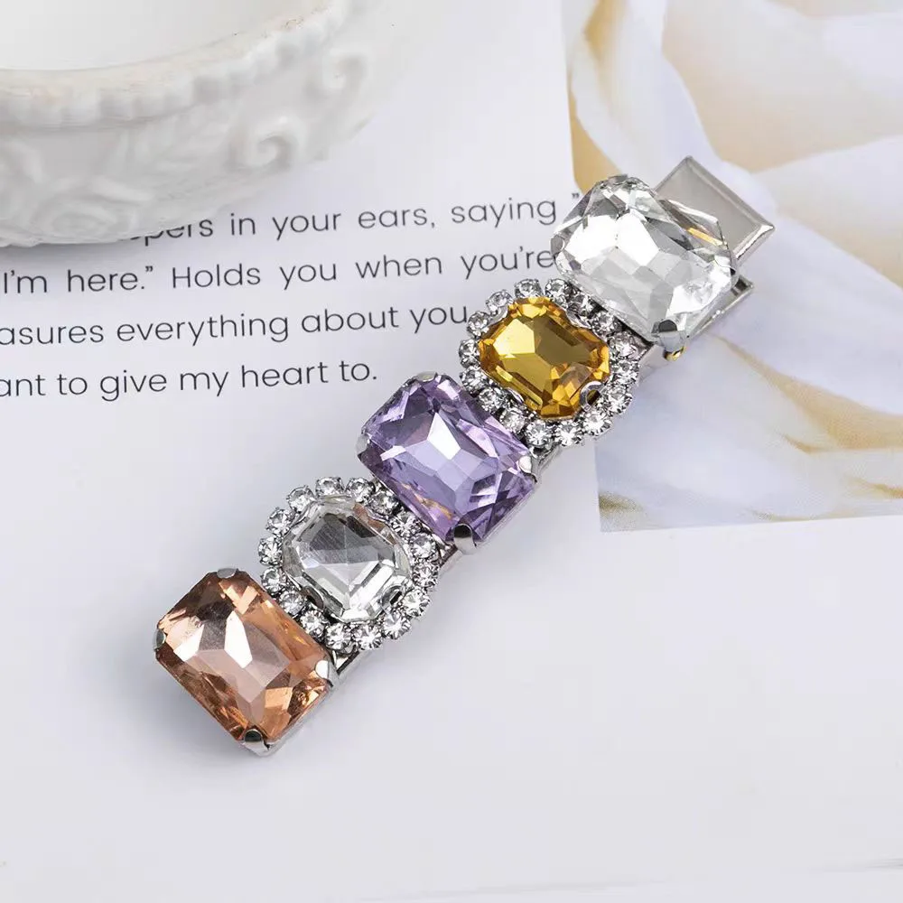 Elegant 5.5 cm Girls Hairpin with Geometric Zircon New Fashionable Hair Accessories for Women Versatile and Stylish