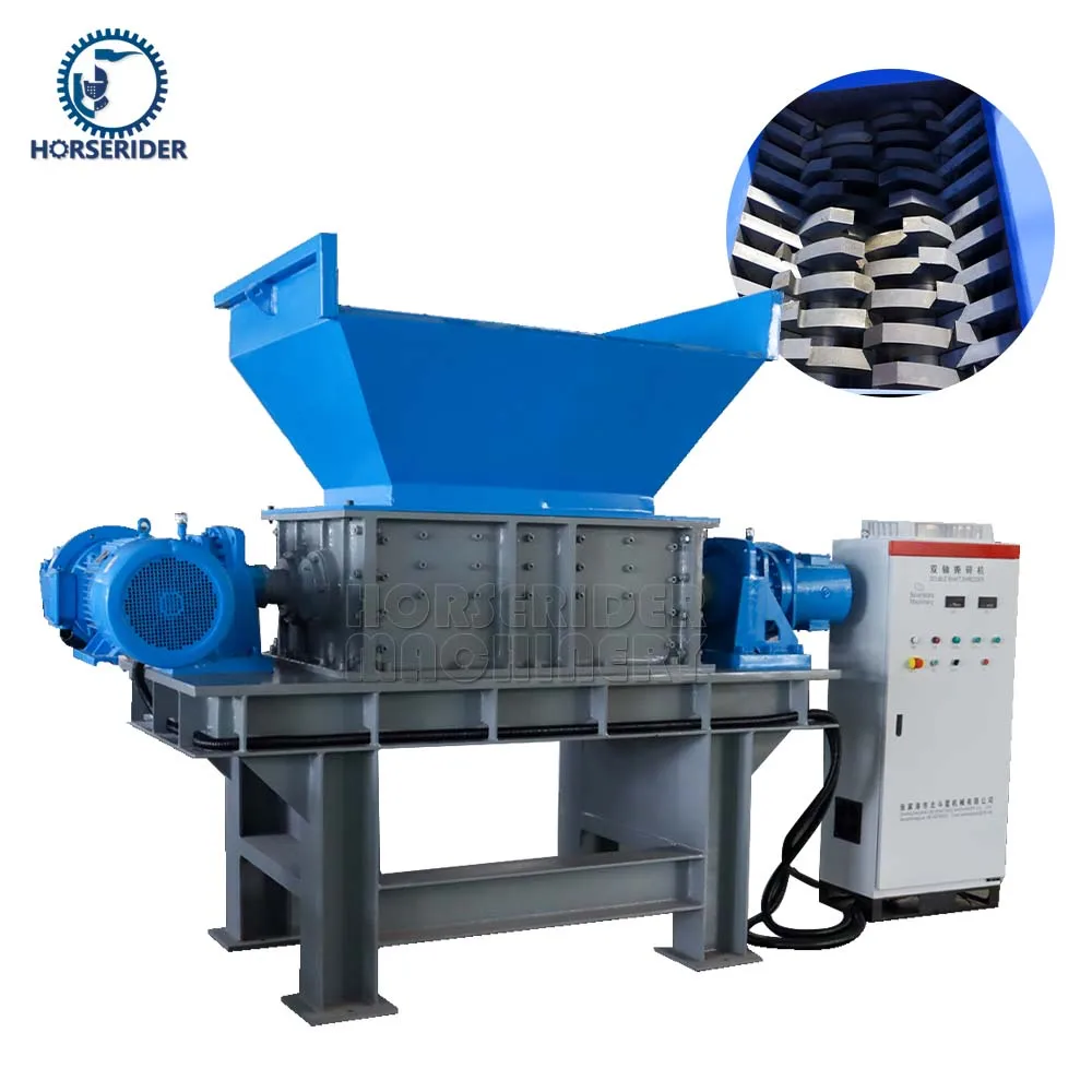 factory price pvc pe pet rubber tire shredder recycling machine/twin shaft shredder/plastic recycling machines
