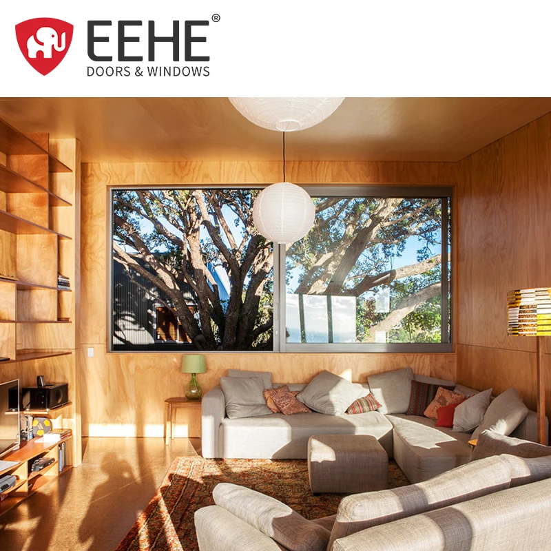 EEHE panoramic glass sliding window windproof tempered glass aluminum alloy sliding window