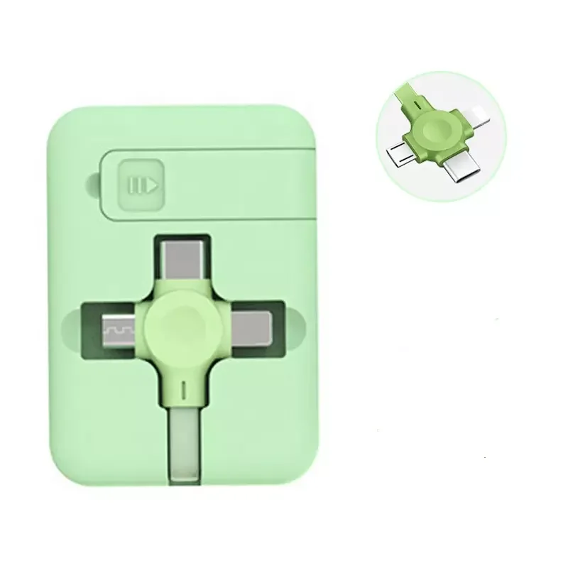Retractable Flat 3 In 1 Charging Usb Cable 3 in 1 storage retractable cable with phone holder