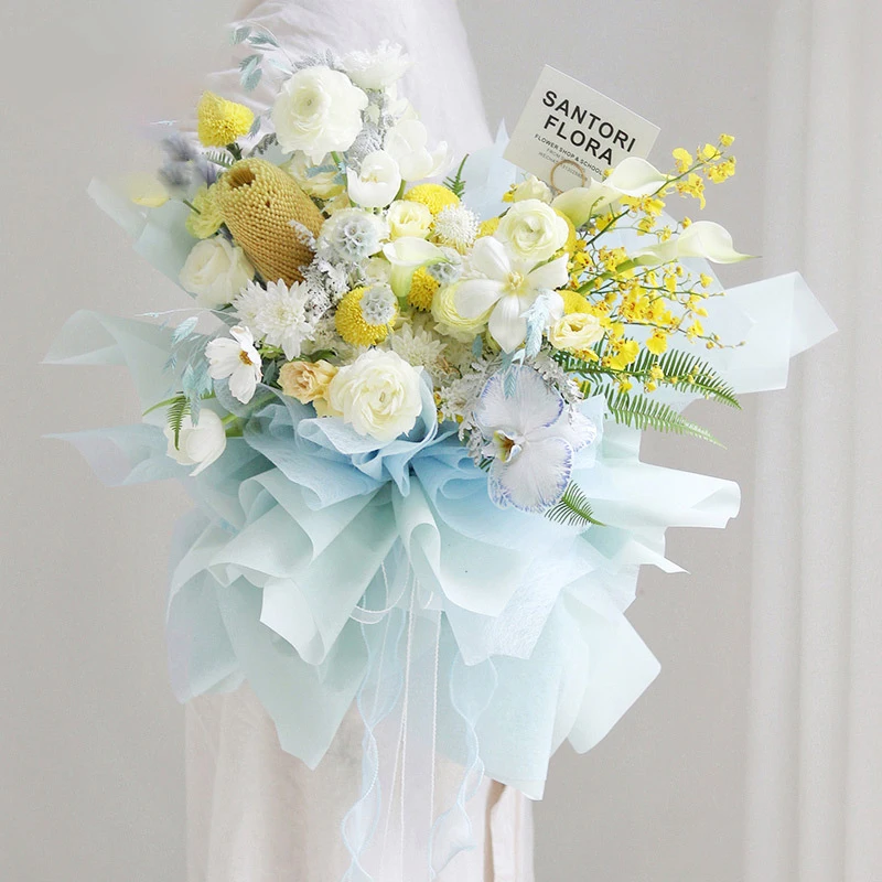 15pcs/bag Hot Selling Color Non-woven Flower Wrapping Paper Tissue Paper for Packaging