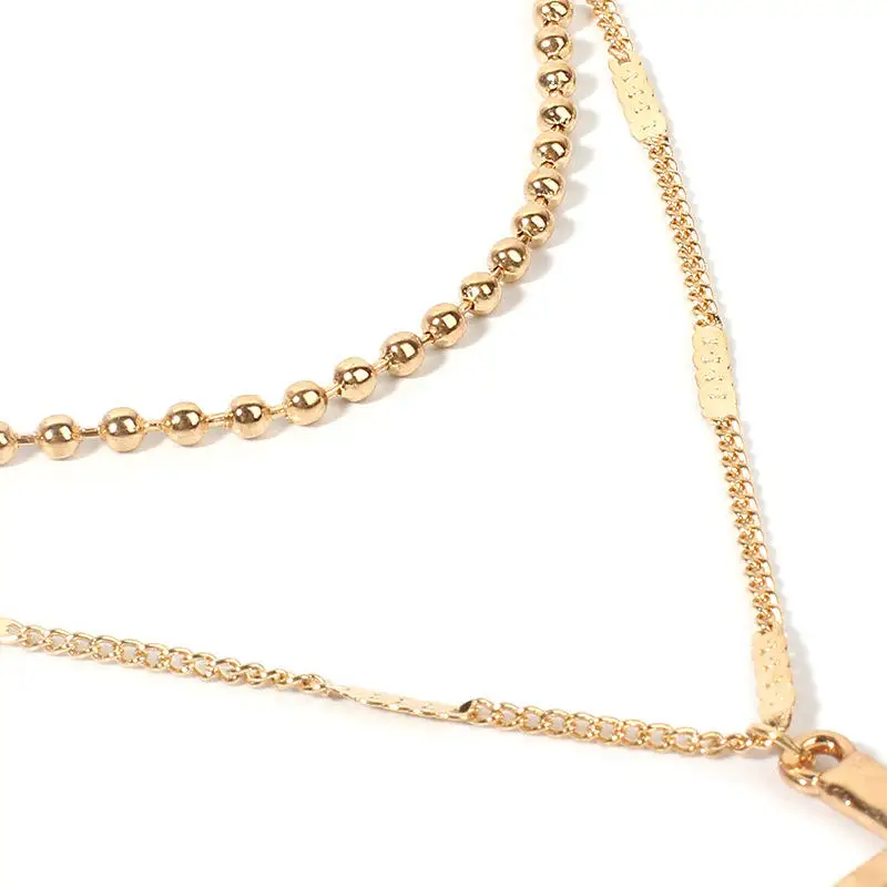 Customized Hot Selling 3 Layer Cross Alloy Individual Package Locket Jewelry Women Sexy Necklace