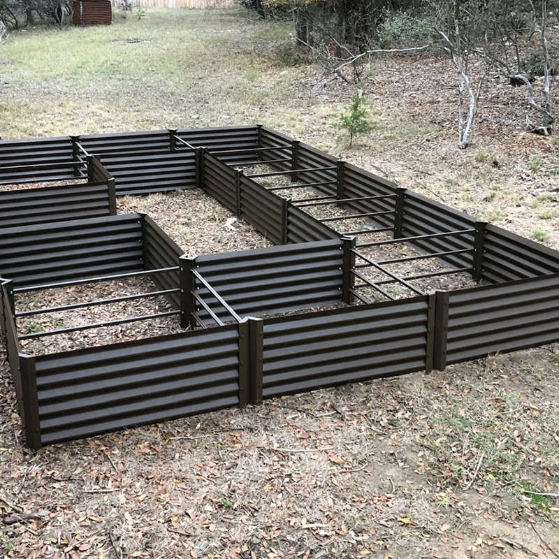 Outdoor Galvanized Raised Garden Bed Metal Planter Raised Garden Boxes For Vegetables Flowers