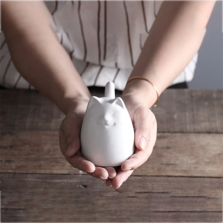 Shop Welcome Ceramic White And Black Cat  Lucky Cat  For Improved Sales