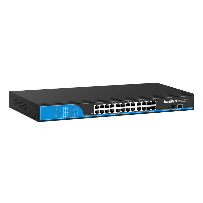 OEM/ODM Network Ethernet Fiber 2 Sfp 10/100/1000m Full Gigabit Managed  8 16 24 48 Port PoE Switch For CCTV
