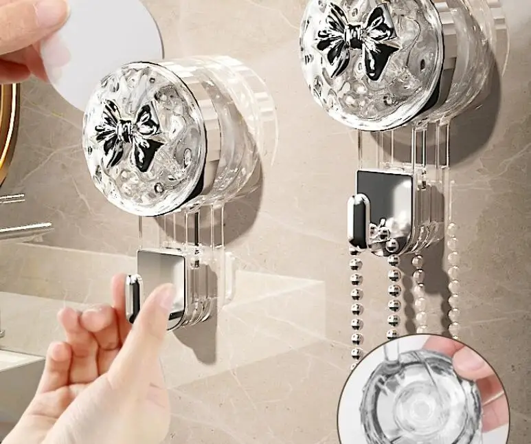 High Quality Plastic Vacuum Suction Cup Hooks Holder Living Room Multifunctional Self Adhesive Hooks for Bathroom