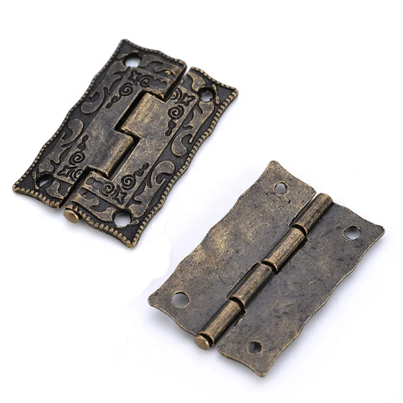 Antique Bronze Hinges Cabinet Door Drawer Decoration Vintage Hinge For Jewelry Wooden Box