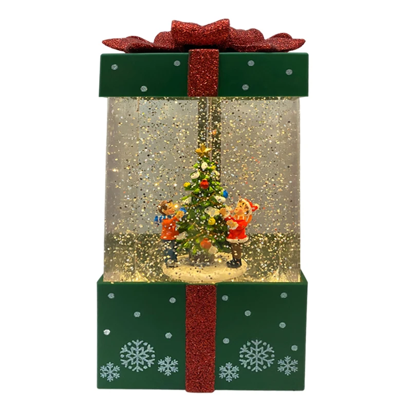Wholesales Christmas Snow Globe Christmas LED Hanging Lantern Santa Snowman Christmas Trees Holiday Party Gifts