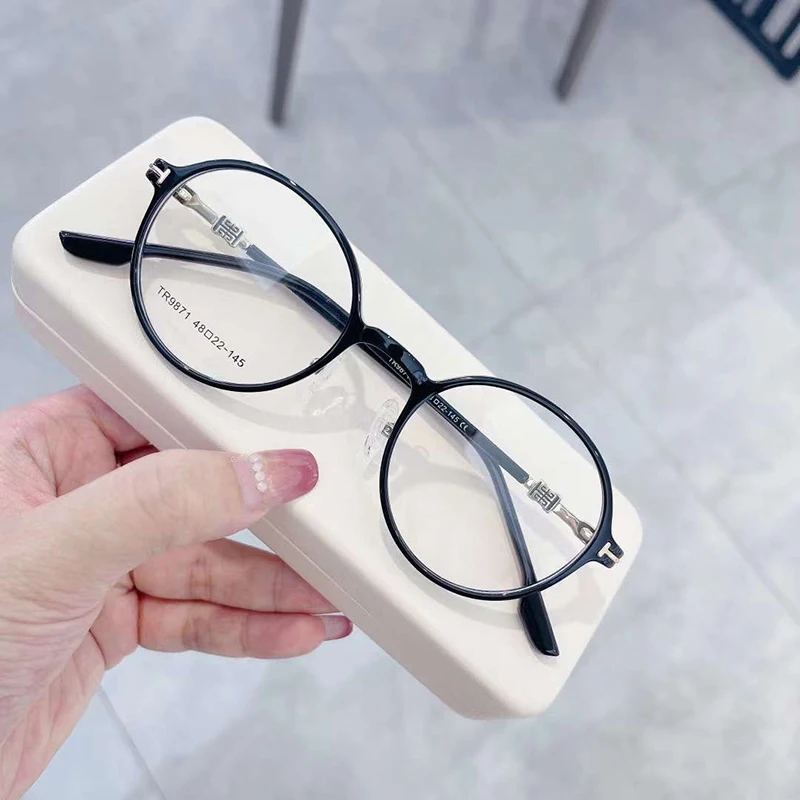 Tr9871New Korean Fashion Plain Glasses Tr90 Trendy Personality Round Frame Retro Glasses Frames for Eye Glasses
