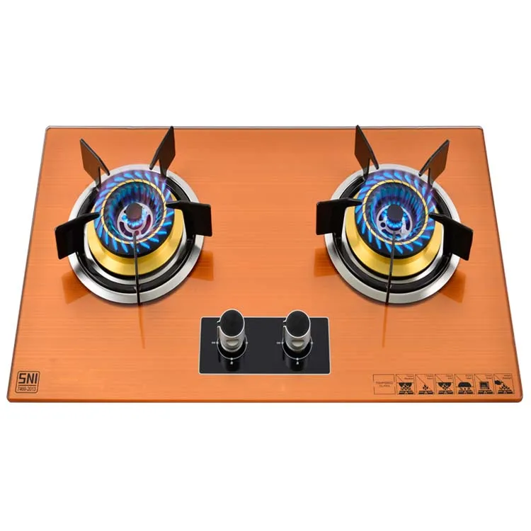 Factory direct selling high quality 2 burner tempered glass stove gas cooktop