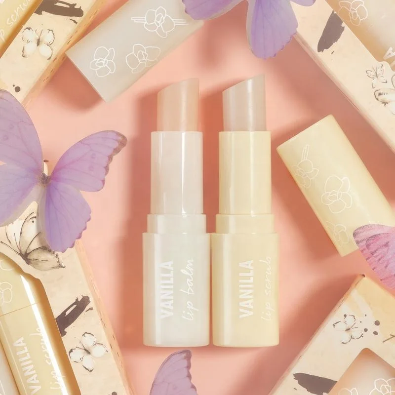 Фирменный набор для смягчения и гладкой губ с бальзамом, увлажняющий, отшелушивающий, витамин Е, сахар, ванильный скраб для губ, бальзам для губ