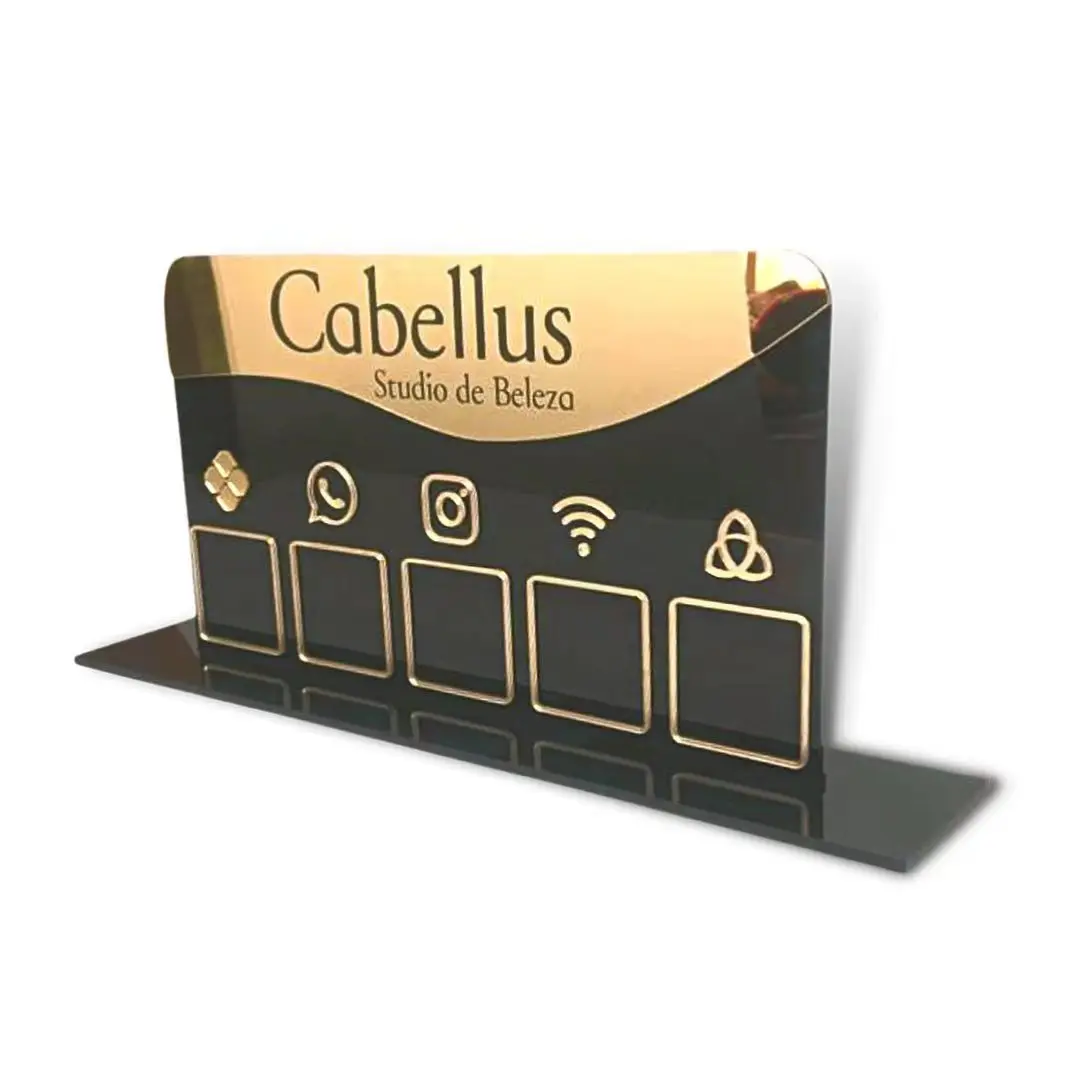 custom acrylic plexiglass pmma menu QR code display stand holder for coffee shop store nail polish beauty salon restaurant club