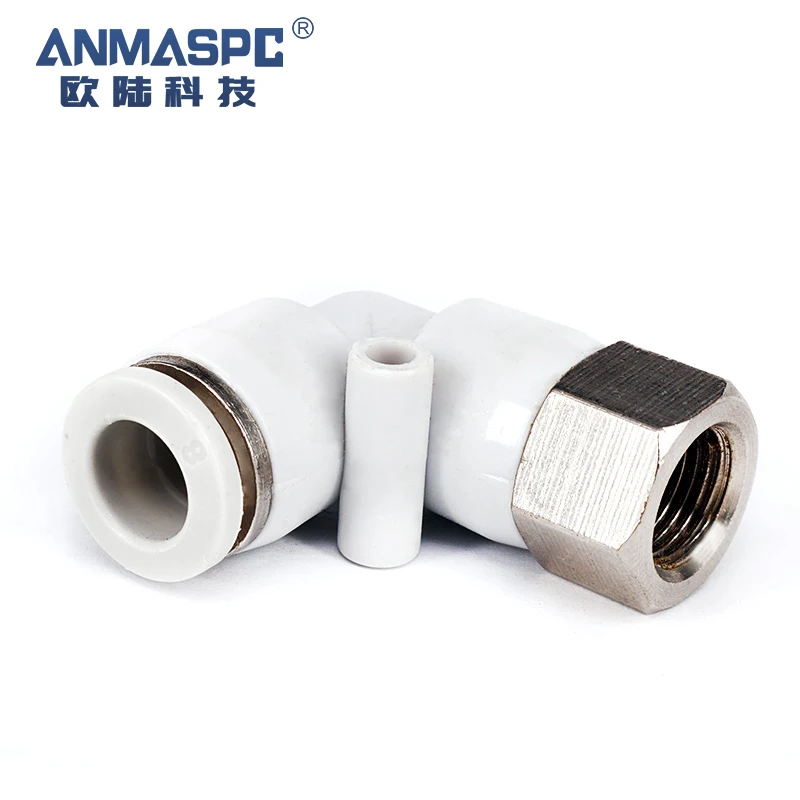 Factory Direct Supply L Form 90 Degree Bucking PC Plastic Pneumatic Air-work Cube Hose Coupling Pipe Reducer Connector Parts
