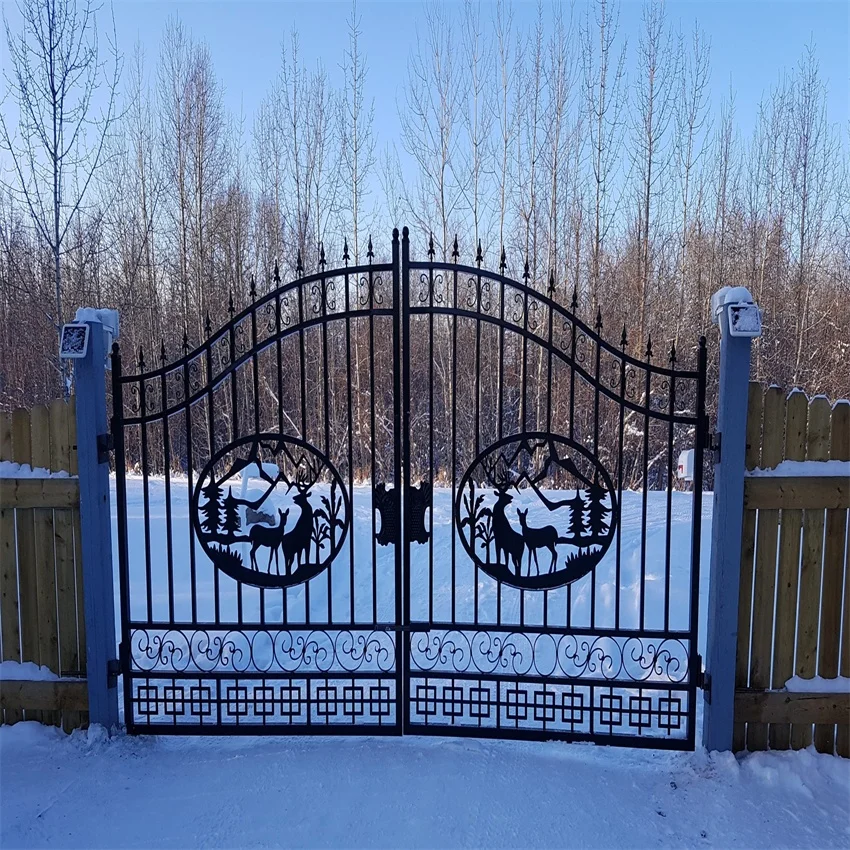 Factory Direct Sales 20ft 18FT 16FT 14 FT wrought iron indoor home gate design or wrought iron gate handle