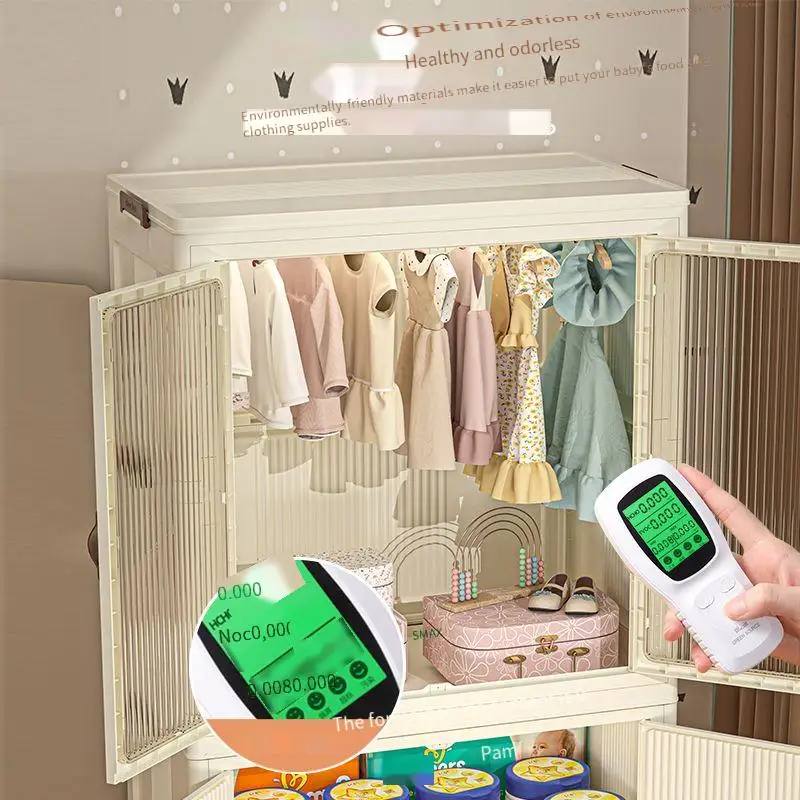 rmier Child Wardrobe Folding Plastic  Organizer Household baby wardrobe installation free Storage cabinet