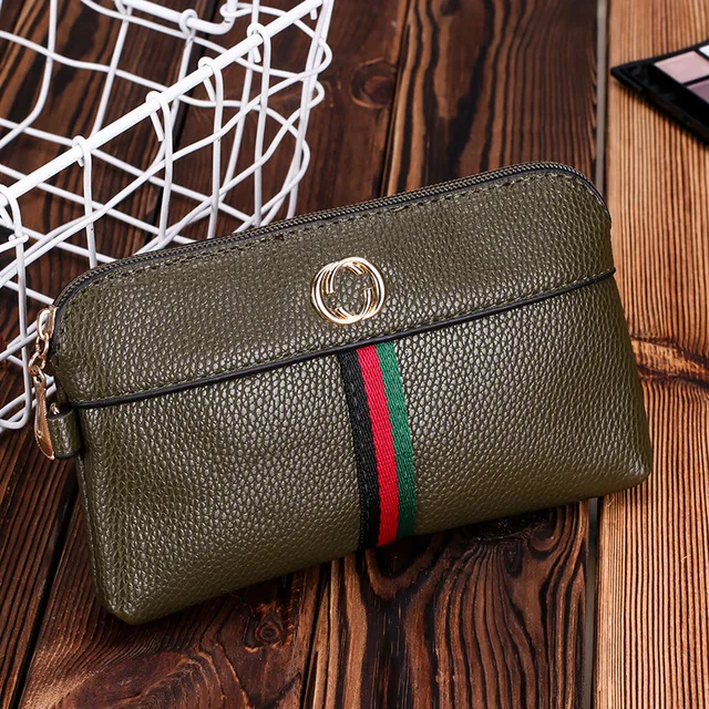 guangzhou fashion oem long cash envelope women money credit card coin pu custom hand purse