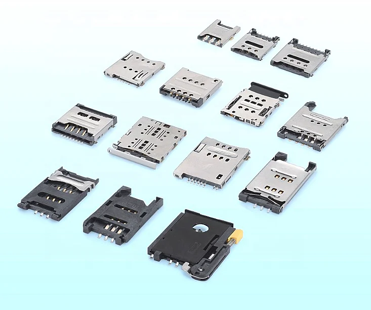 MUP 6 PIN SMT   push push TYPE H1.80mm sim card adapter connector  PCB solder card reader socket for mobile phone  POS terminal