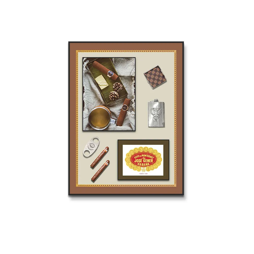 High Quality 3D Artistic Cigar Painting Modern Design Wall Murals Coffee Shops Restaurants Premium Interior Hanging Decoration