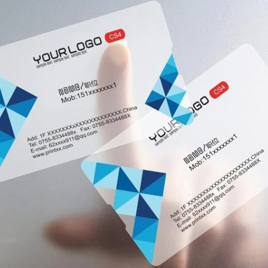 Luxury Customized Luxury Die Cut OffSet Printing Transparent Clear Square PVC Business Name Card
