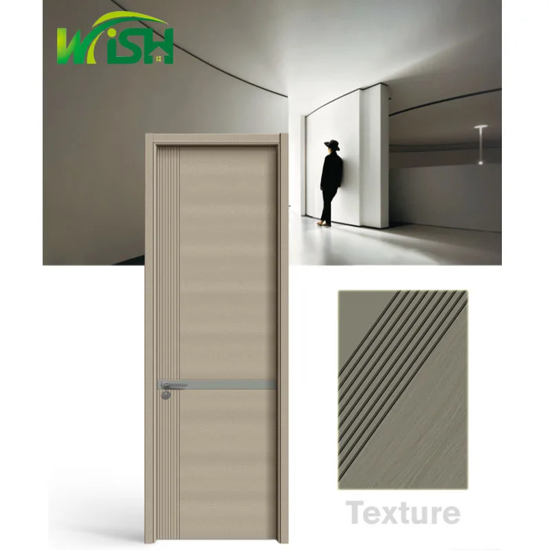 Solid Wood Composite Carbon Crystal Interior Door for Home Hotel Wooden Material Elegant Bedroom Slab Doors