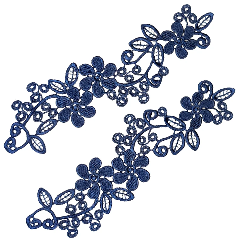Hollow Out Lace Embroidery Symmetrical Flower Slice Neckline Lace Cloth Stick Water Soluble  Embroidery Collar Piece