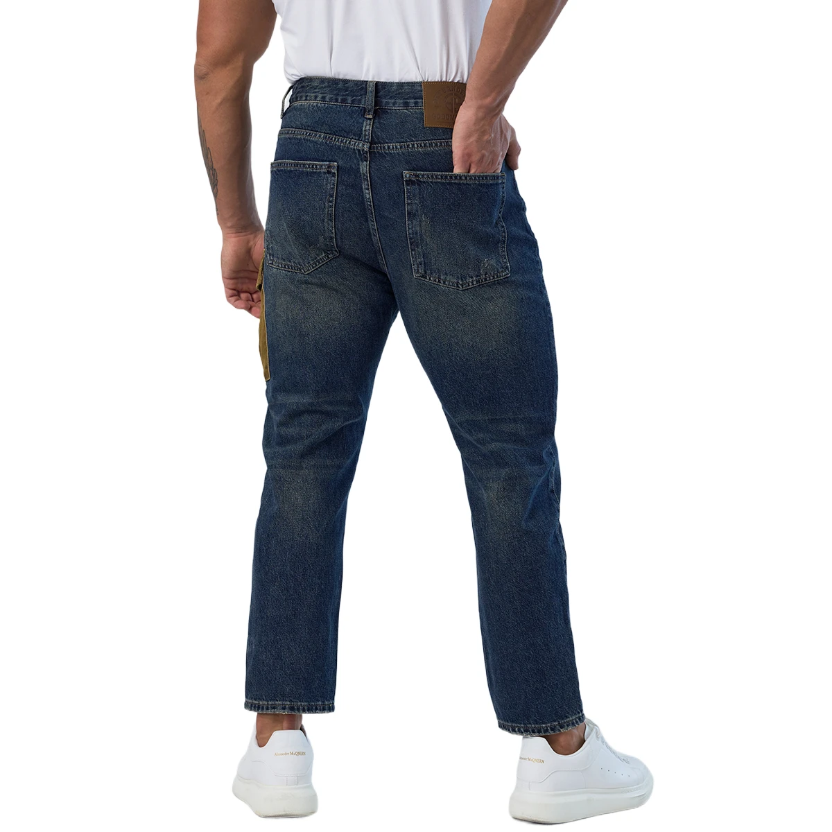 Casual High Quality Men Jeans With Pockets Blue Regular Jeans Pants for Men