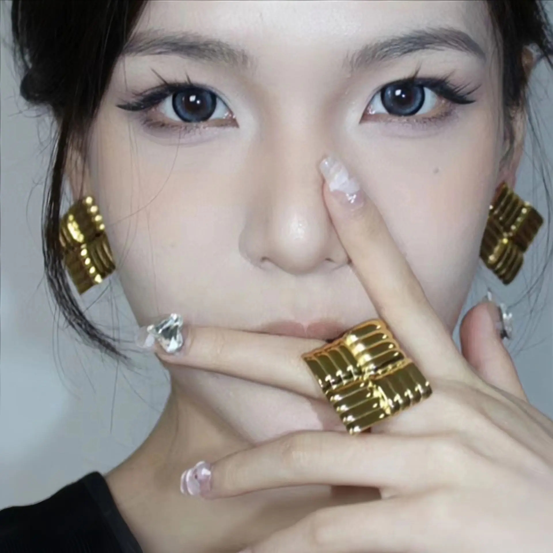 Ins 18K Gold PVD Plated Stainless Steel Square Braided Stud Earring For Women Waterproof Hypoallergenic Jewelry Gift