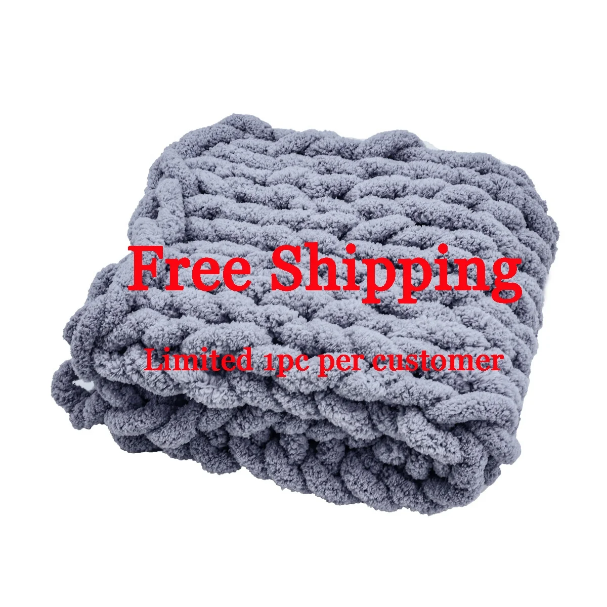 i@home 1USD FREE SHIPPING handmade chenille chunky knit throw blanket for sofa