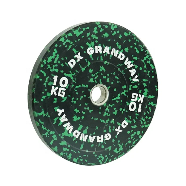 Gym Standard Cast Iron Barbell Calibrated Color Flecks Hi-temp Crumb Bumper Weight Plate