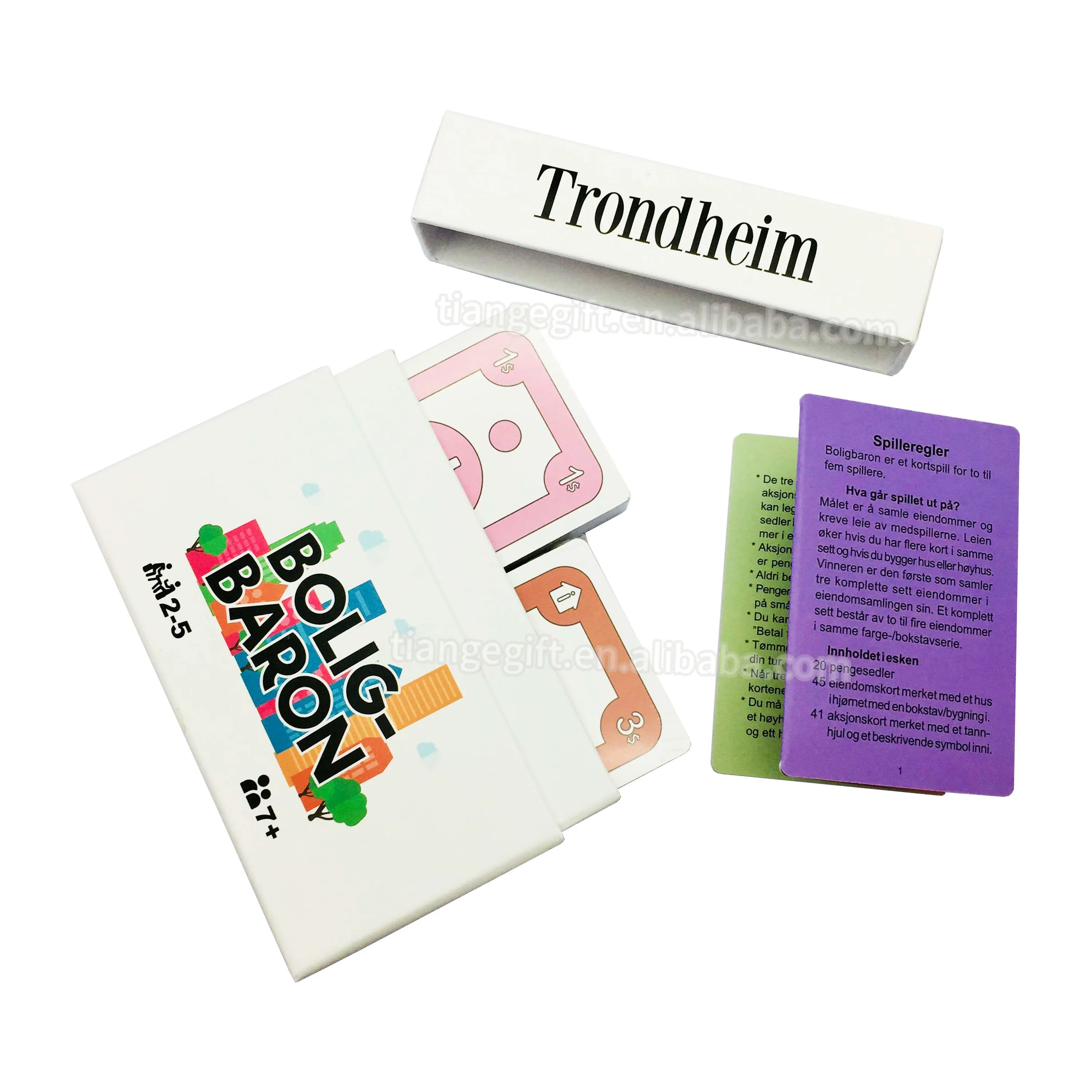 Custom Classic Business Simulation Playing Cards For Adult Board Card Games With Lid Insert And Bottom Box