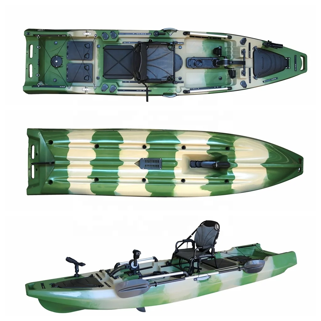 Vicking Single kayak made in china 13.8 ft fishing pedal kayak boat plastic electric motor kayak with pedal drive for sale