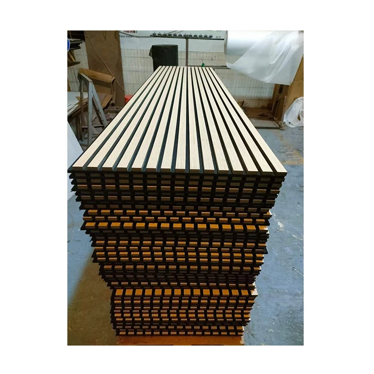 GoodSound Fireproof Wood Or Melamine Finish Bedroom Slat Board Veneer Pet Slats Wood Acoustic Panels