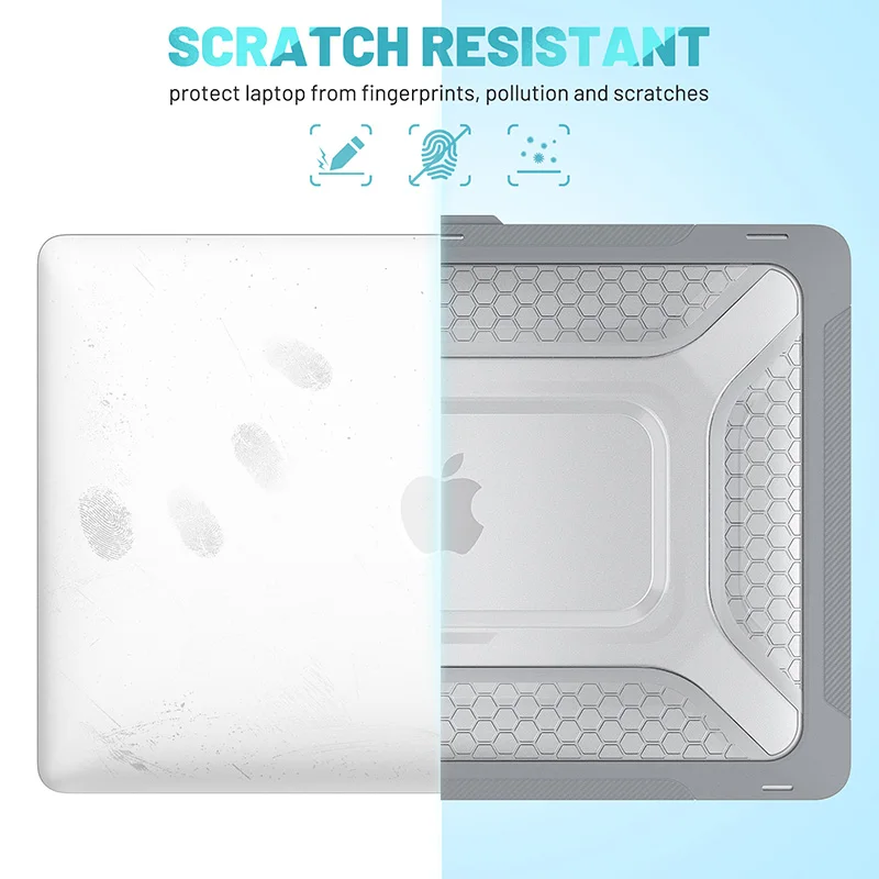 For MacBook Pro 13 2018/2020 new style protective case with foldable kickstand clear TPU bumper rugged anti-scratch laptop cover