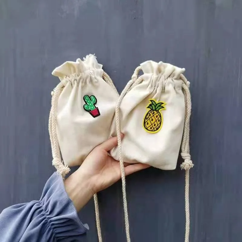 Custom Small Drawstring Cotton Bag With Logo