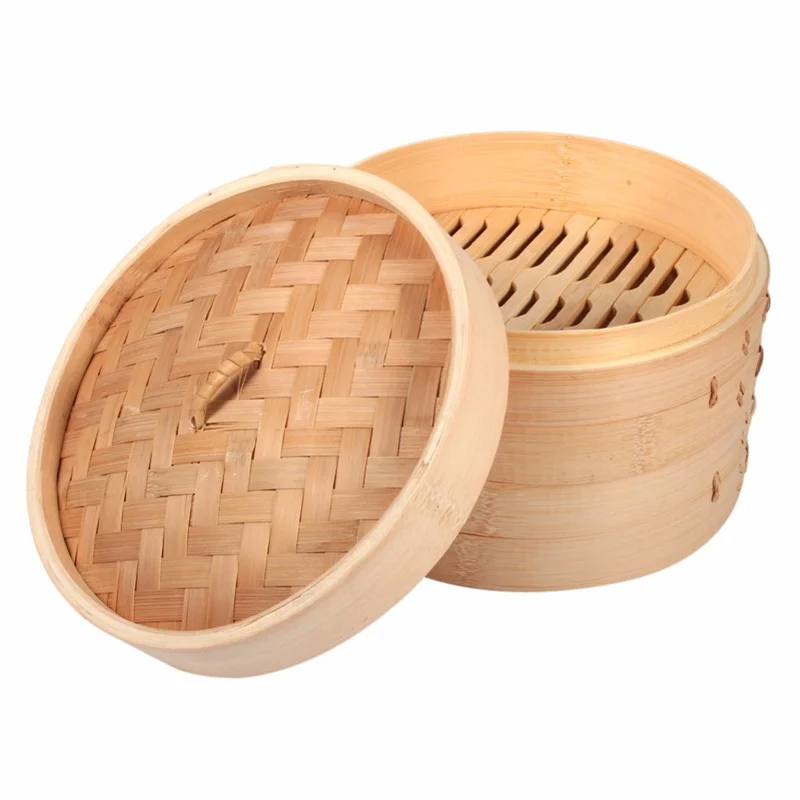 Steamed Dimsum Where To Buy Jinhua Product Inspection 15Cm 2 Tier Bamboo Steamers Ice Buckets For Restaurants