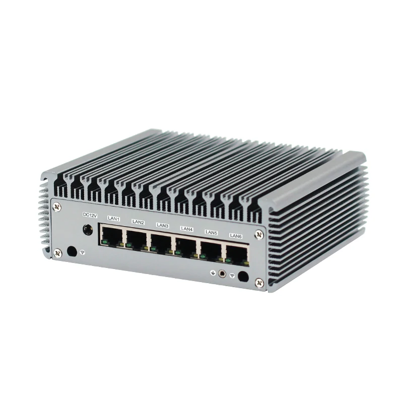 Промышленный мини-ПК I7 6500U, мини-ПК без вентилятора, 6 LAN, двойные разъемы DDR4, мини-ПК core i7 с 4K HDTV