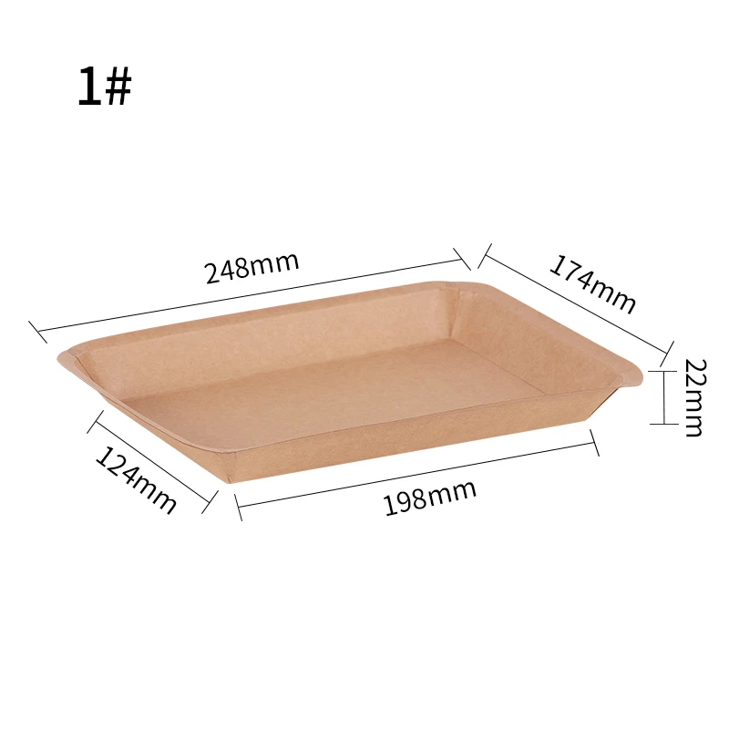 Food grade kraft paper disposable snack hotdog street food plate trays