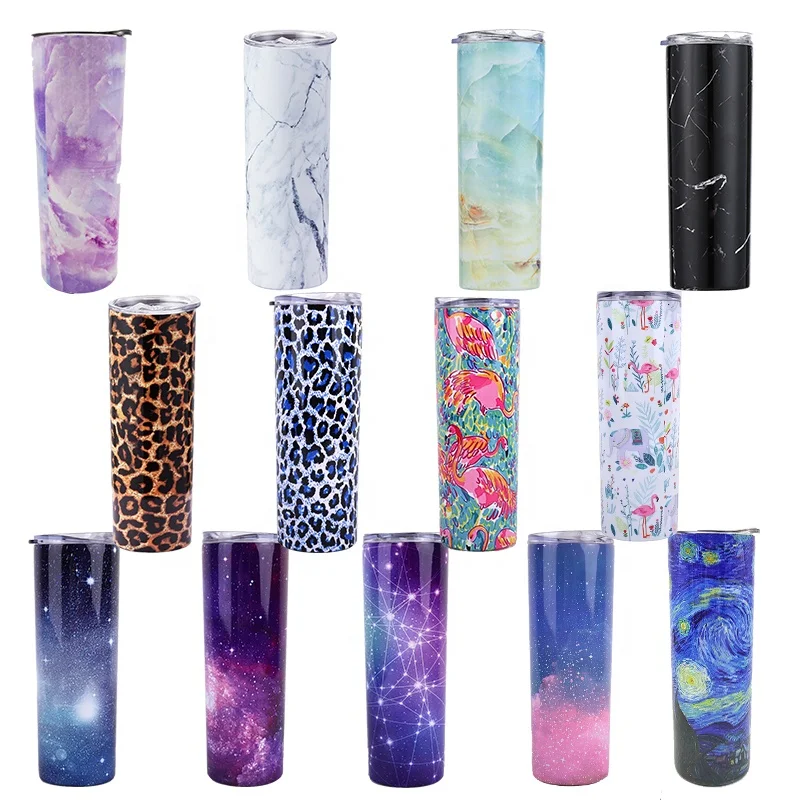 RTS 20 унций нержавеющей стали skinn y tumbler с синим дизайном звездной ночи с Крышкой соломенная чашка