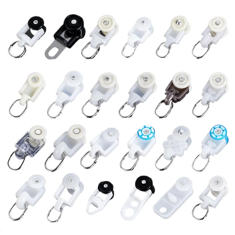 Curtain rail pulley hook accessories old-fashioned roller curved guide rail slide hook buckle ring silent ball wheel