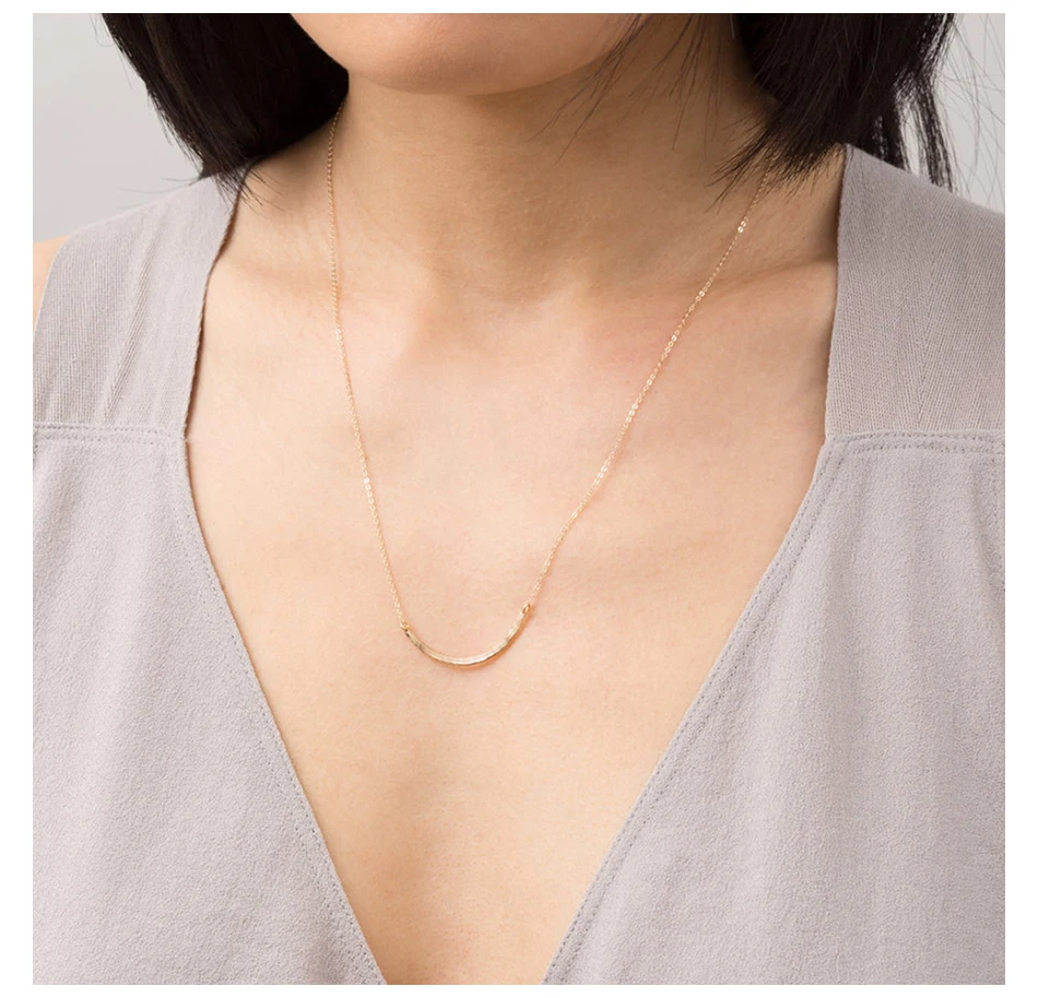 Collar de acero inoxidable Sell well metal stainless steel simple design necklace fashion jewelry necklace for mother gifts