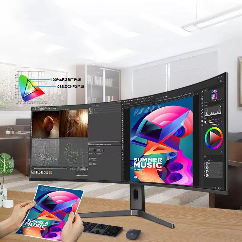 Монитор компьютерный 32:9 49 дюймов LED широкие игровые мониторы Ul-tra изогнутый