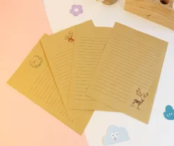 10pcs/pack Kawaii Elk vintage Chinese style Painted forest kraft letter paper for kids written 4 design