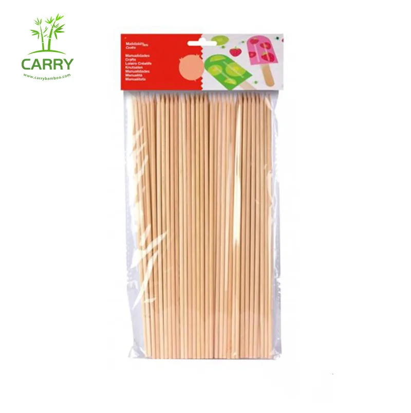 2.2 2.5mm 18 20cm 500gram 60bags Carry Bamboo Skewers Tusuk Sate Bamboo Cop Sis BBQ Skewer Satay Stick Lidi Satay Custom Logo